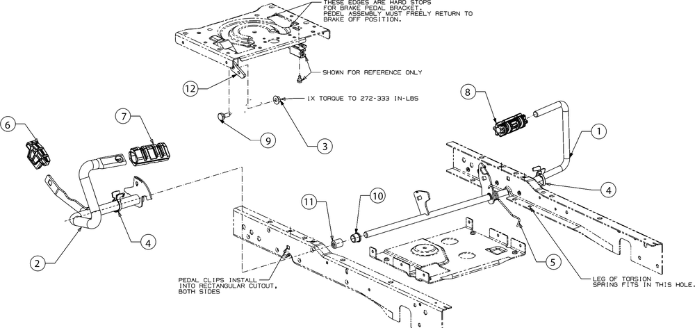 Pedals Diagram and Parts List for (13A8A1CS010)(2016) Cub Cadet Lawn Tractor